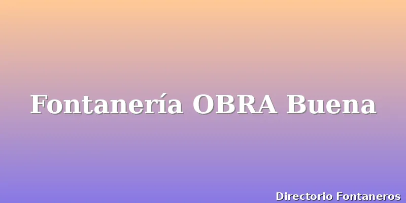 Fontanería OBRA Buena