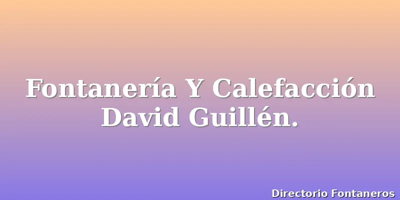 Fontanería Y Calefacción David Guillén.