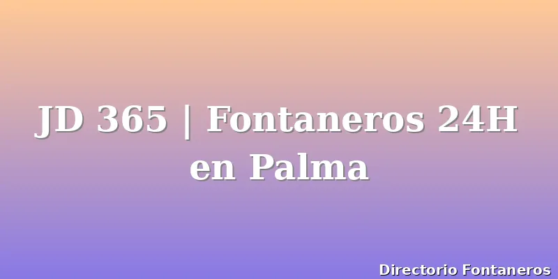 JD 365 | Fontaneros 24H en Palma