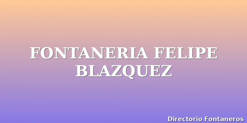 FONTANERIA FELIPE BLAZQUEZ