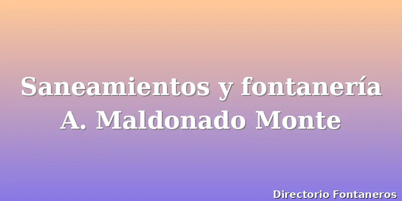 Saneamientos y fontanería A. Maldonado Monte