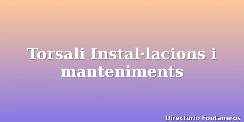 Torsali Instal·lacions i manteniments