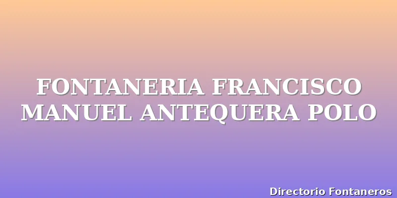 FONTANERIA FRANCISCO MANUEL ANTEQUERA POLO