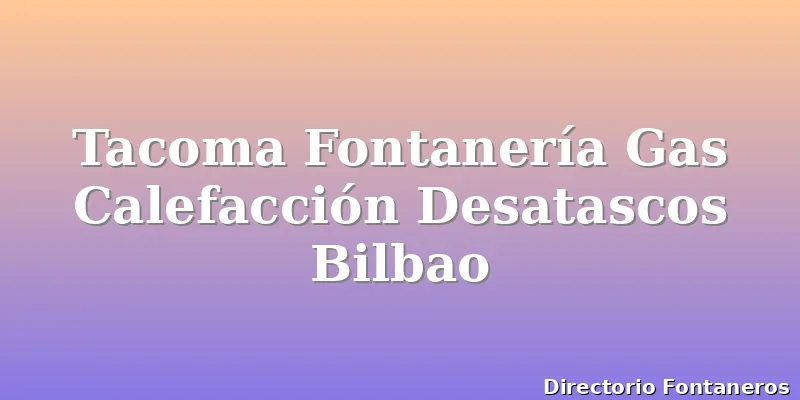 Tacoma Fontanería Gas Calefacción Desatascos Bilbao