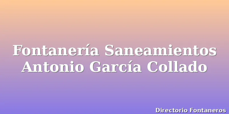 Fontanería Saneamientos Antonio García Collado