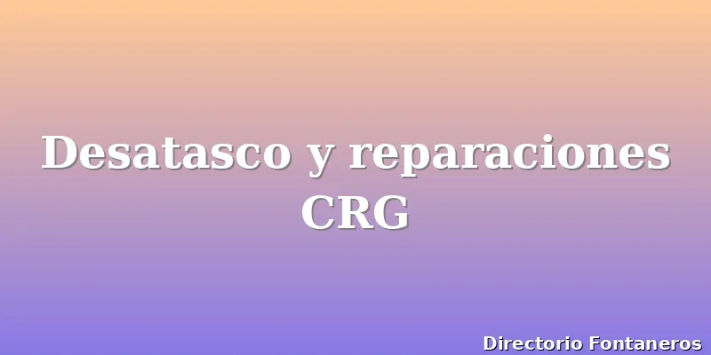 Desatasco y reparaciones CRG
