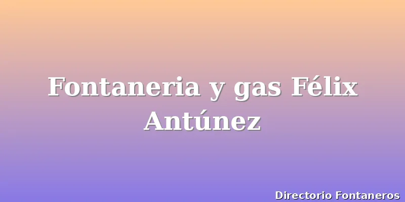 Fontaneria y gas Félix Antúnez