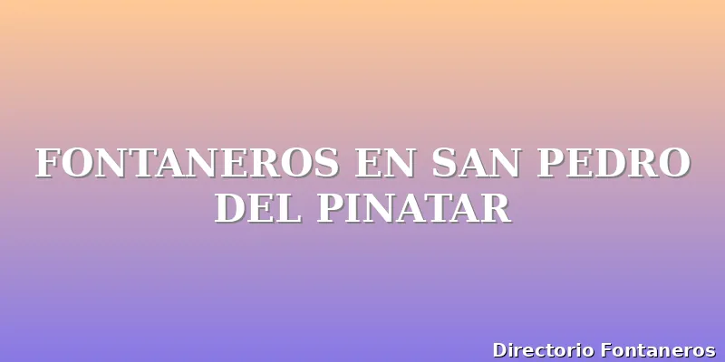 FONTANEROS EN SAN PEDRO DEL PINATAR