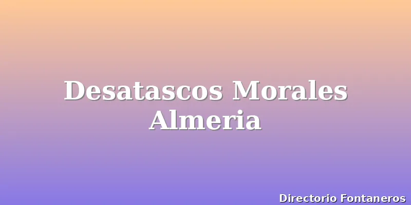 Desatascos Morales Almeria