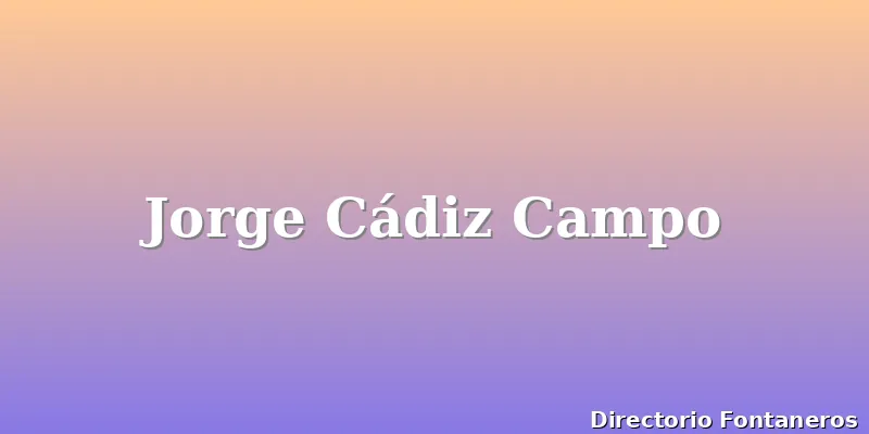 Jorge Cádiz Campo