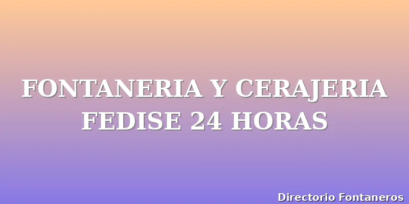 FONTANERIA Y CERAJERIA FEDISE 24 HORAS