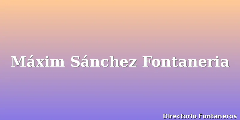Máxim Sánchez Fontaneria