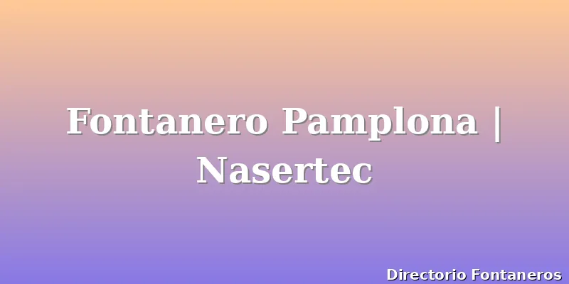 Fontanero Pamplona | Nasertec