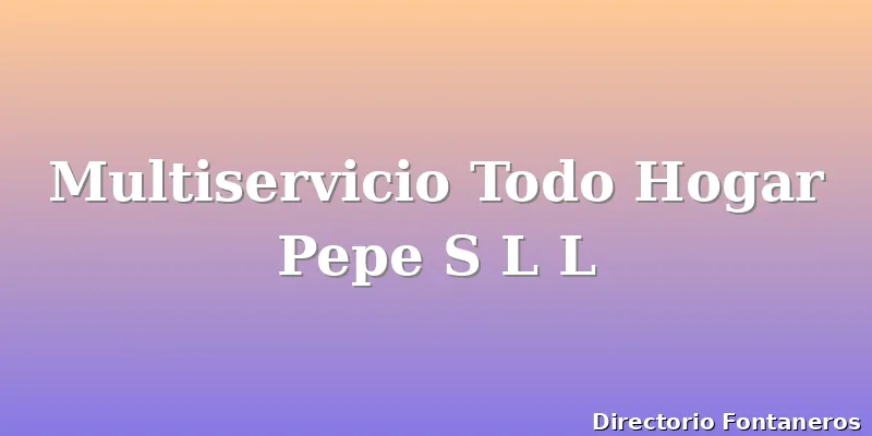 Multiservicio Todo Hogar Pepe S L L