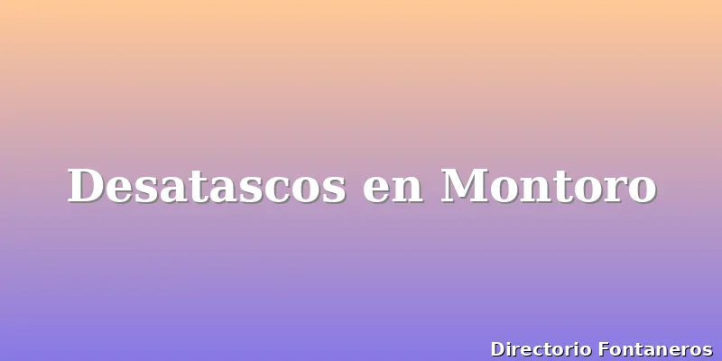 Desatascos en Montoro