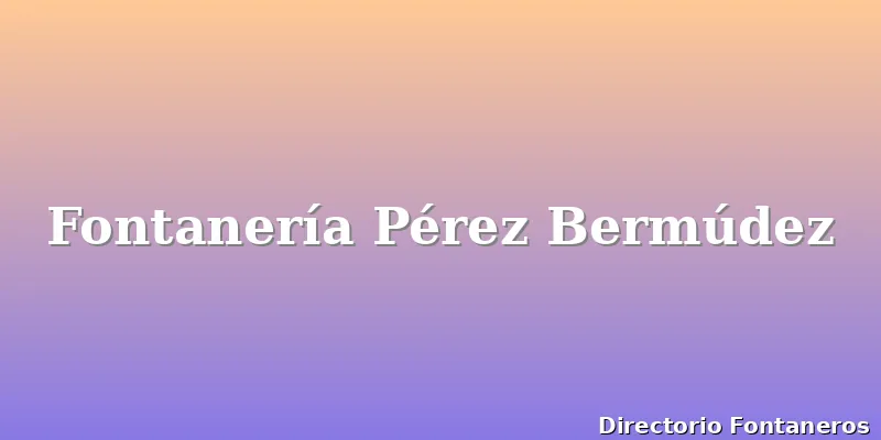 Fontanería Pérez Bermúdez