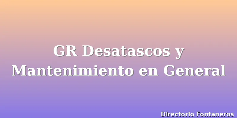GR Desatascos y Mantenimiento en General