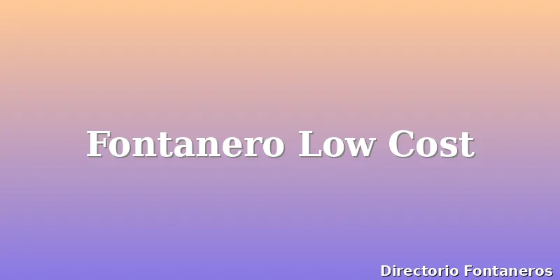Fontanero Low Cost