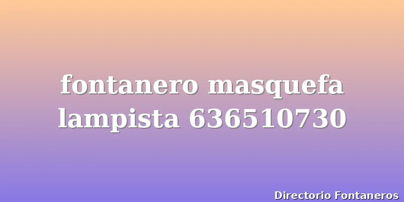 fontanero masquefa lampista 636510730