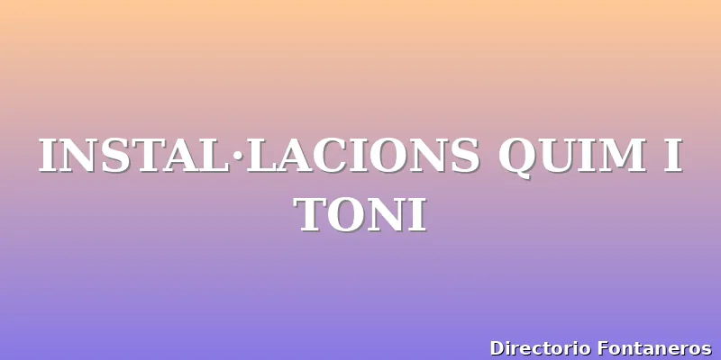 INSTAL·LACIONS QUIM I TONI